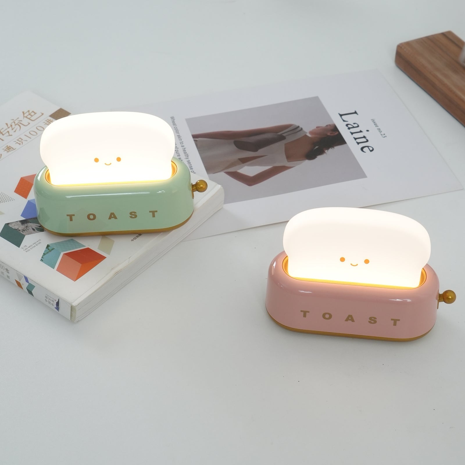Rechargeable Toaster Table Lamp with Built-In Battery