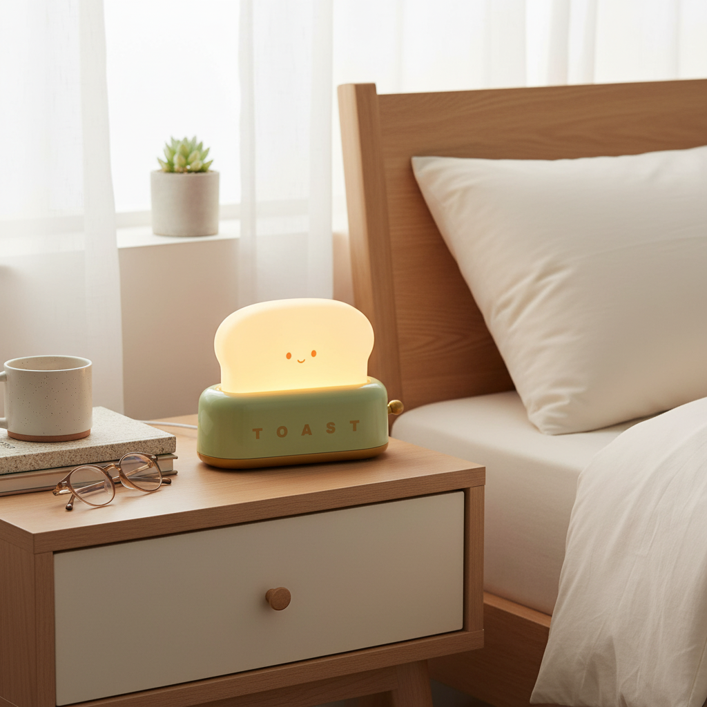 Rechargeable Toaster Table Lamp with Built-In Battery