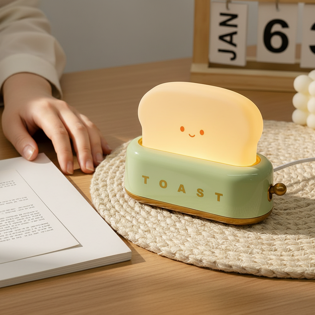Rechargeable Toaster Table Lamp with Built-In Battery