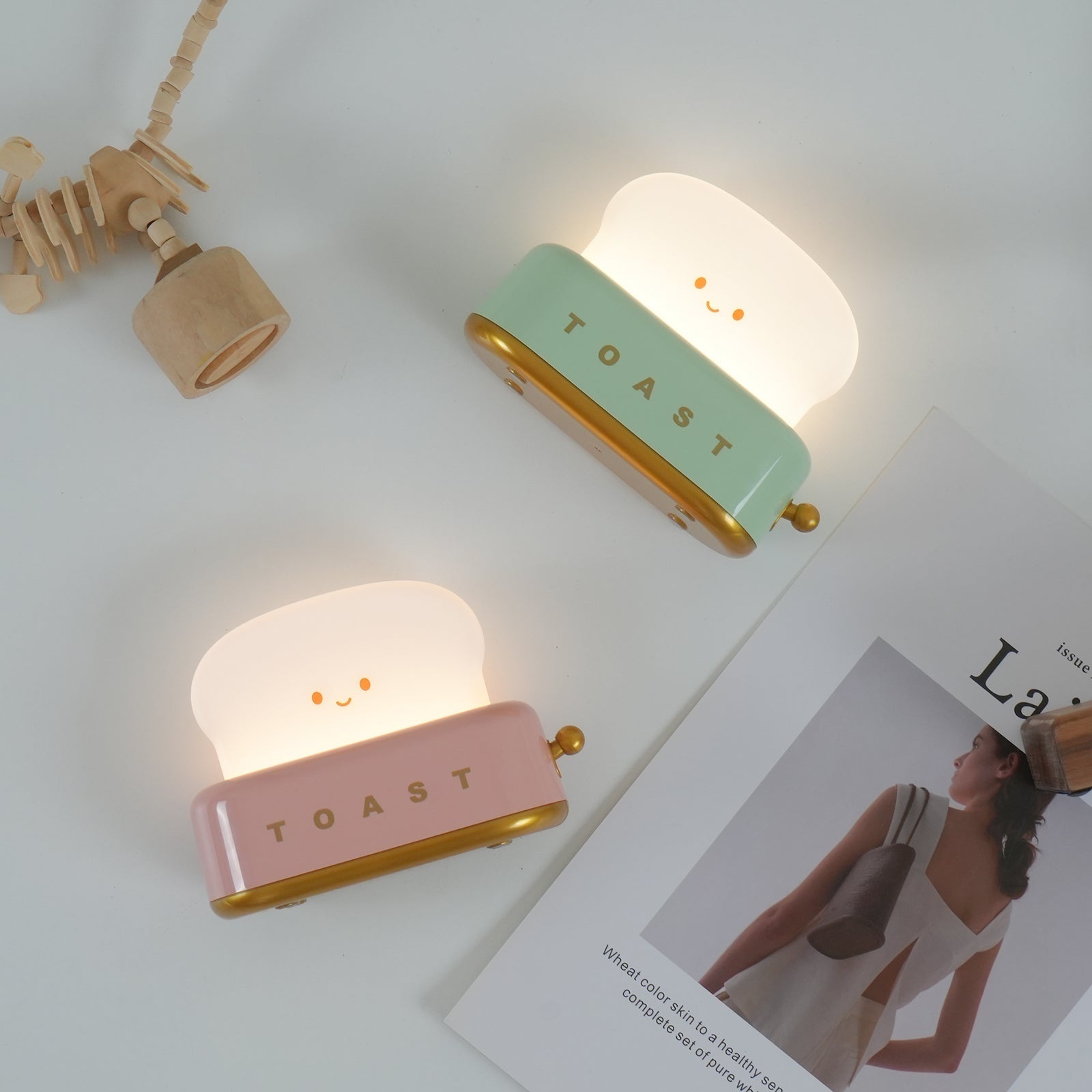 Rechargeable Toaster Table Lamp with Built-In Battery