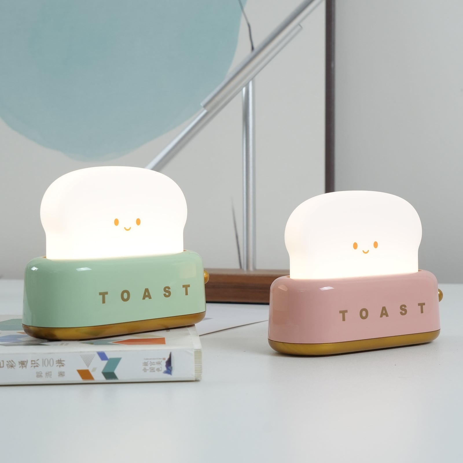 Rechargeable Toaster Table Lamp with Built-In Battery