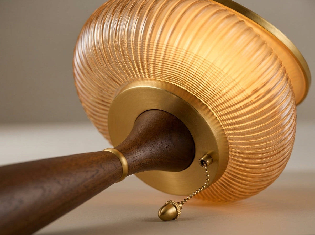Ribbed Amber Glass Lamp - Crafted to Feel Elevated