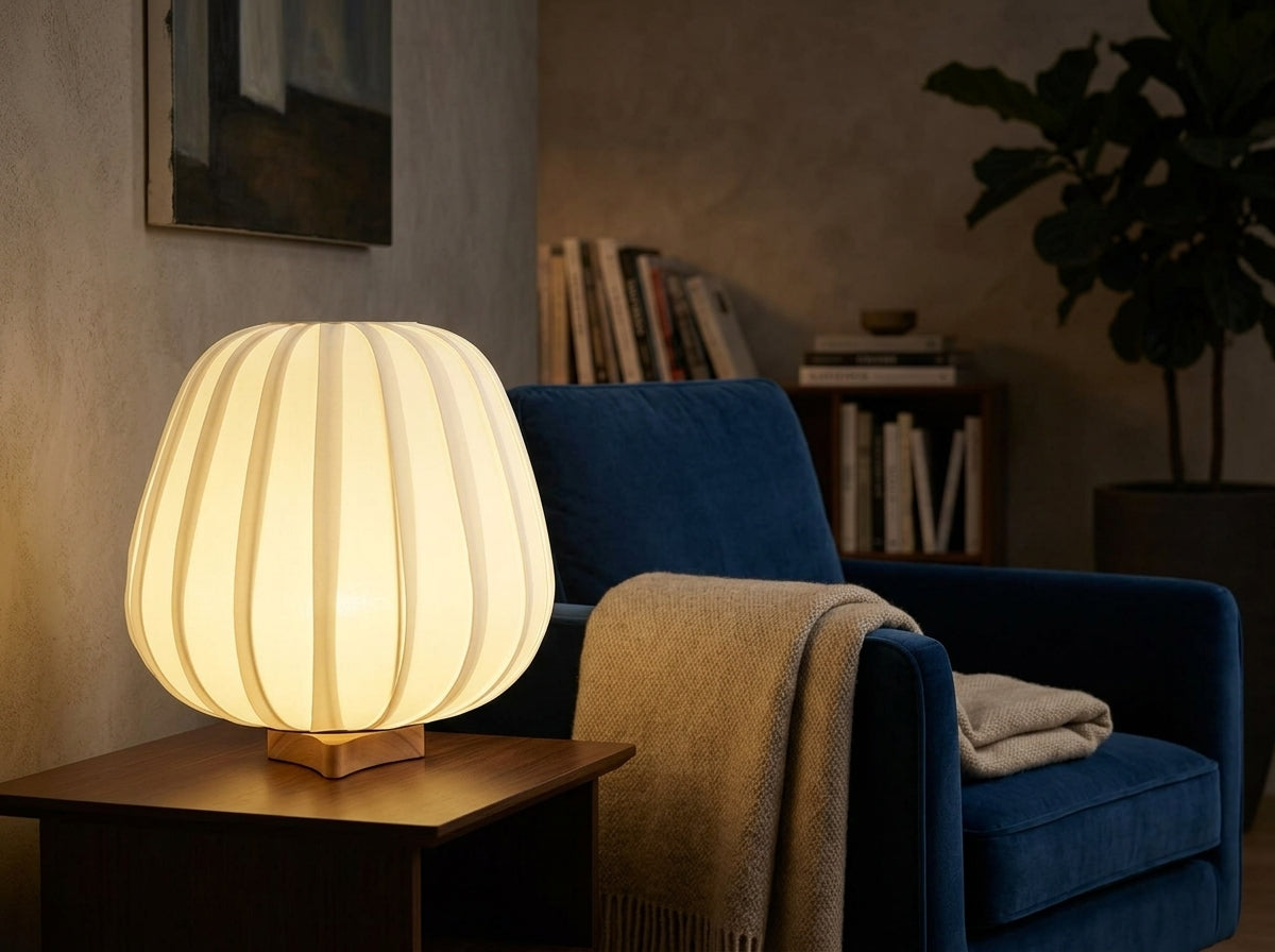 Ribbed Glow Table Lamp - Elevates Evening Ambiance