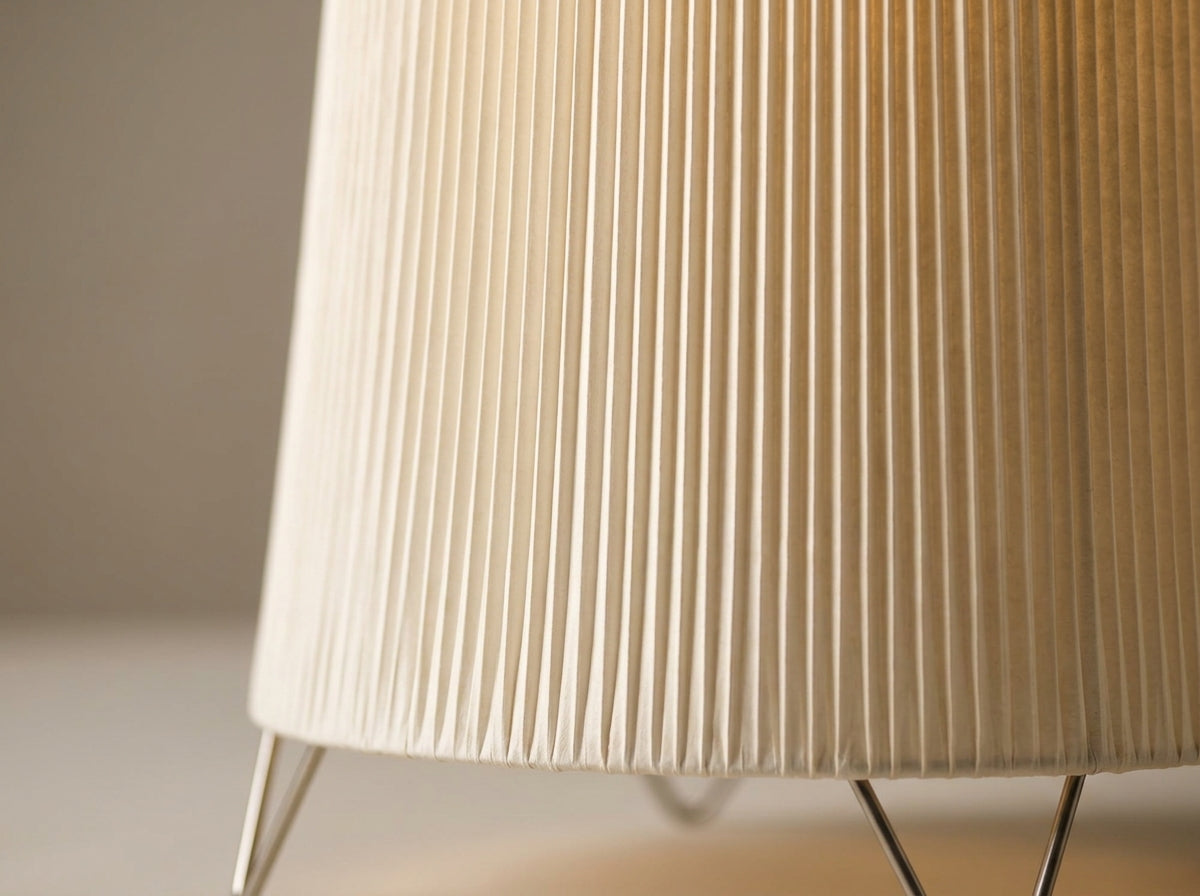 Ribbed Ivory Floor Lamp - Crafted for Lasting Beauty