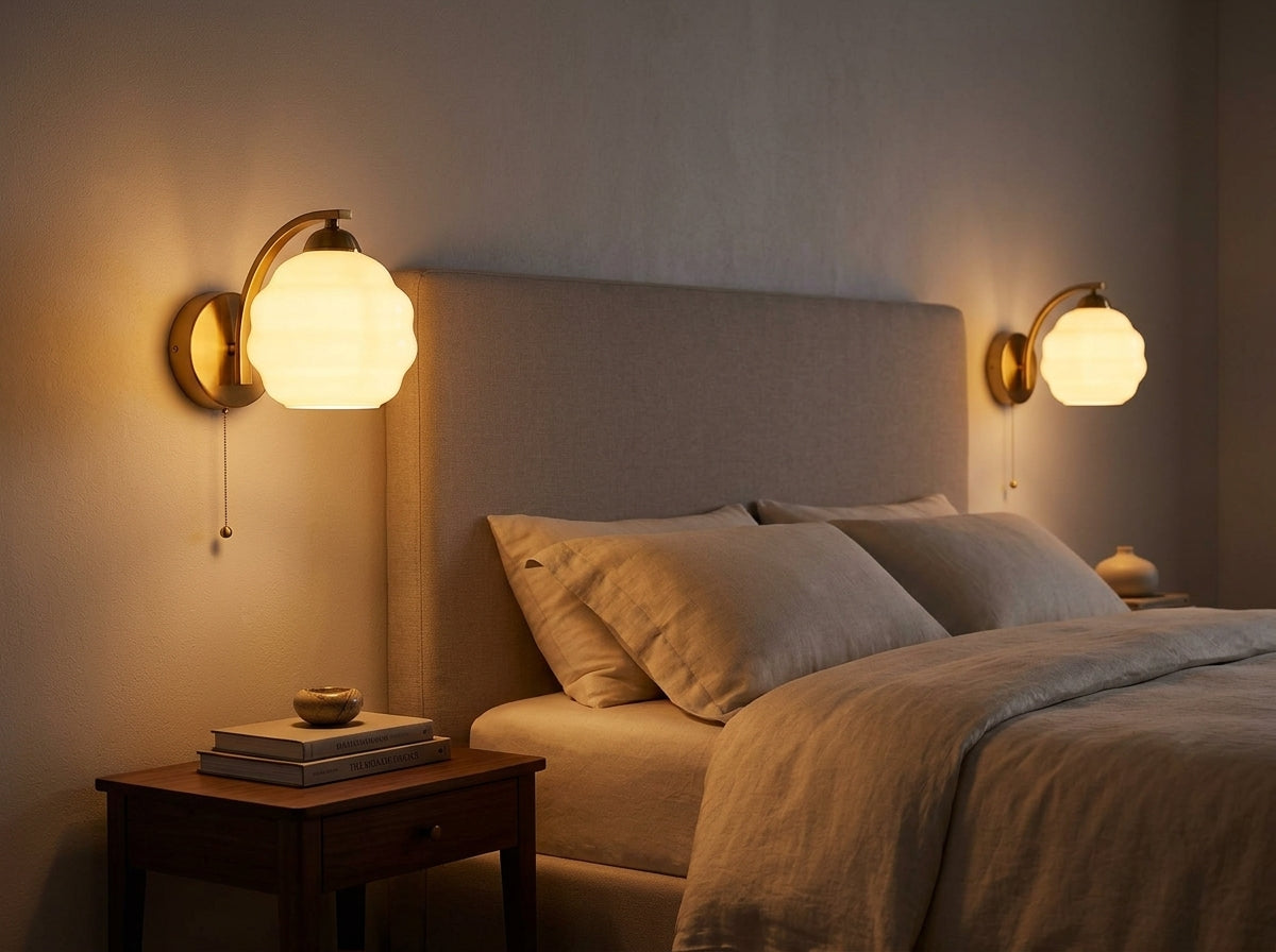 Scalloped Glass Wall Sconce - Sets a Warm, Inviting Mood