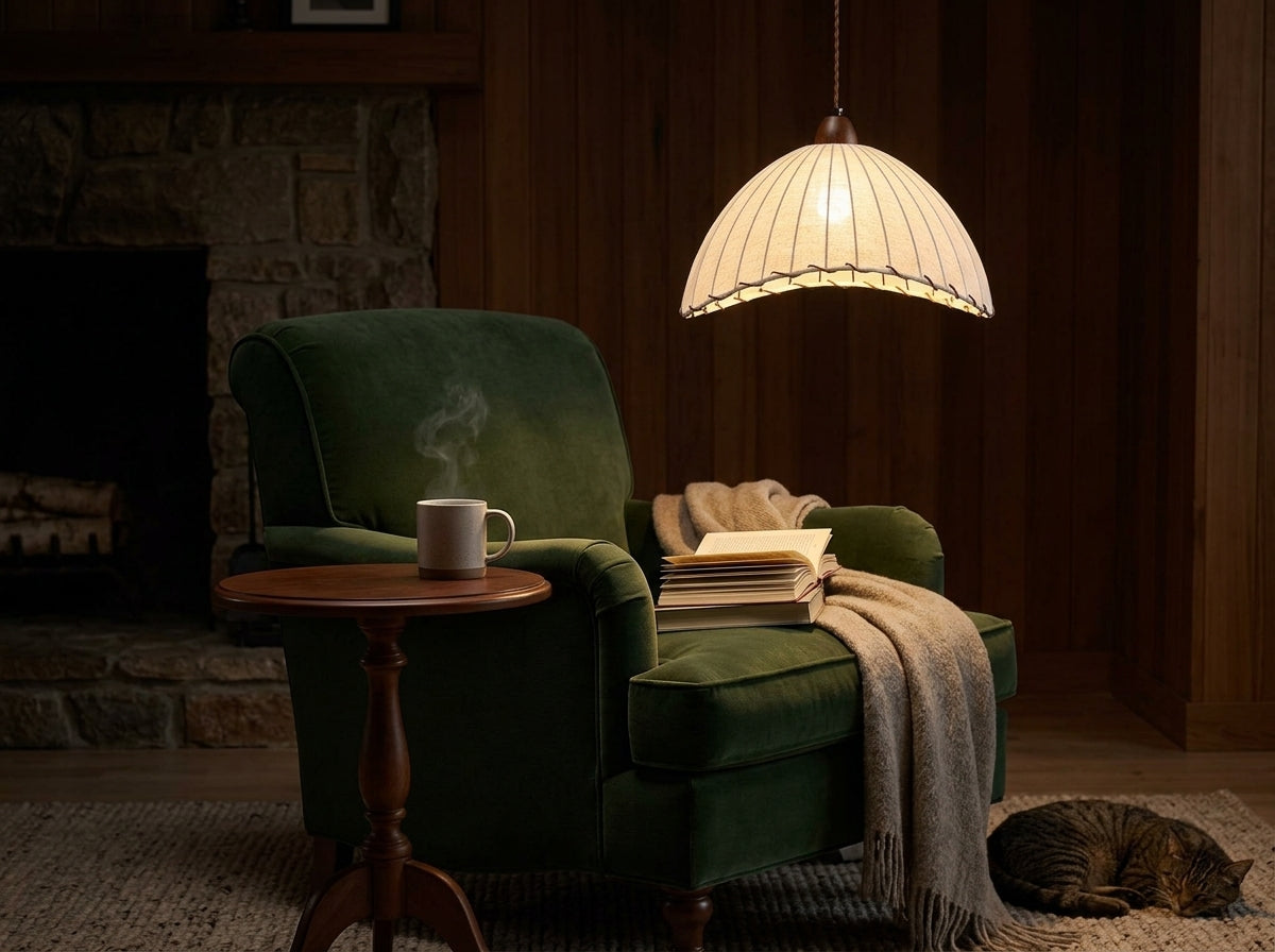 Scalloped Pleat Pendant - Sets a Warm, Inviting Mood