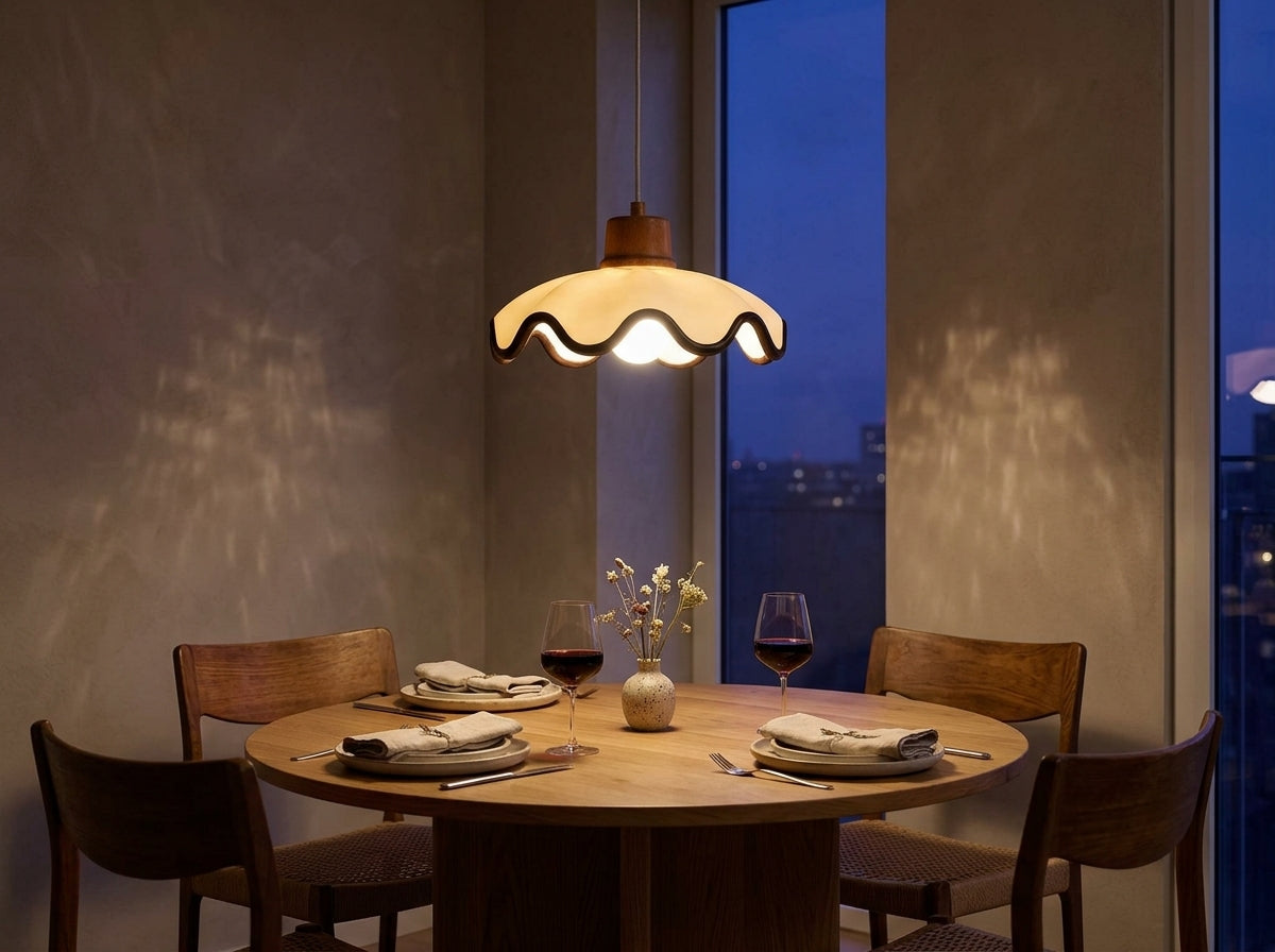 Scalloped Wave Pendant - Sets a Warm, Inviting Mood