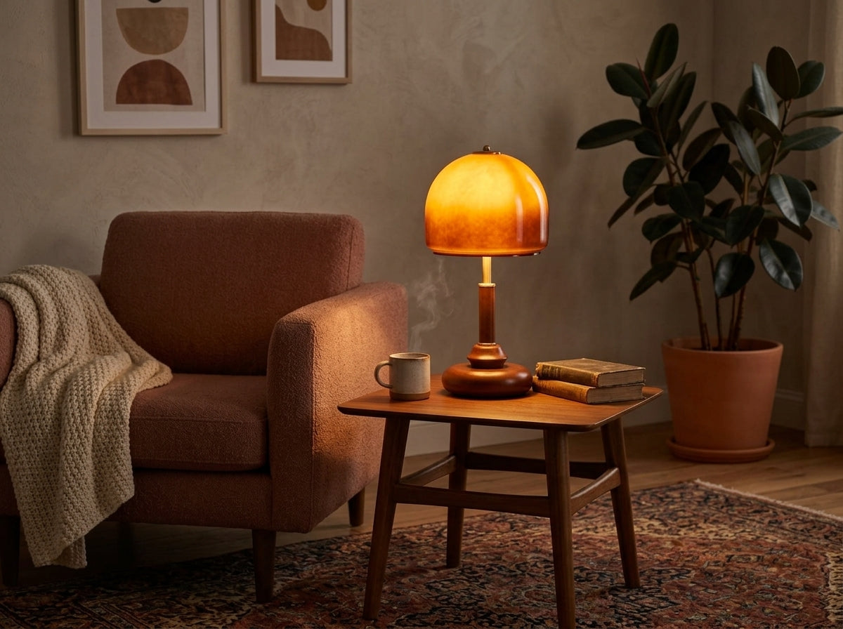 Sculpted Glass Table Lamp - Sets the Mood, Instantly
