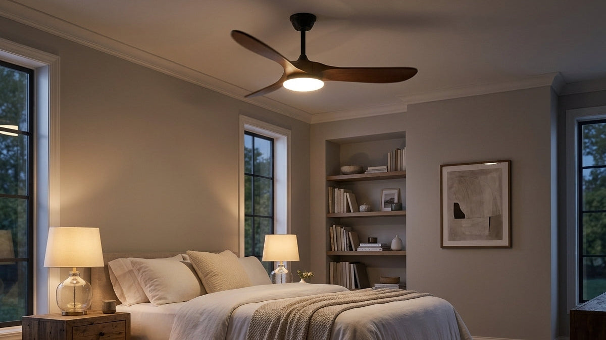 Sculpted Wood Fan Light - Elevate Your Room's Ambiance