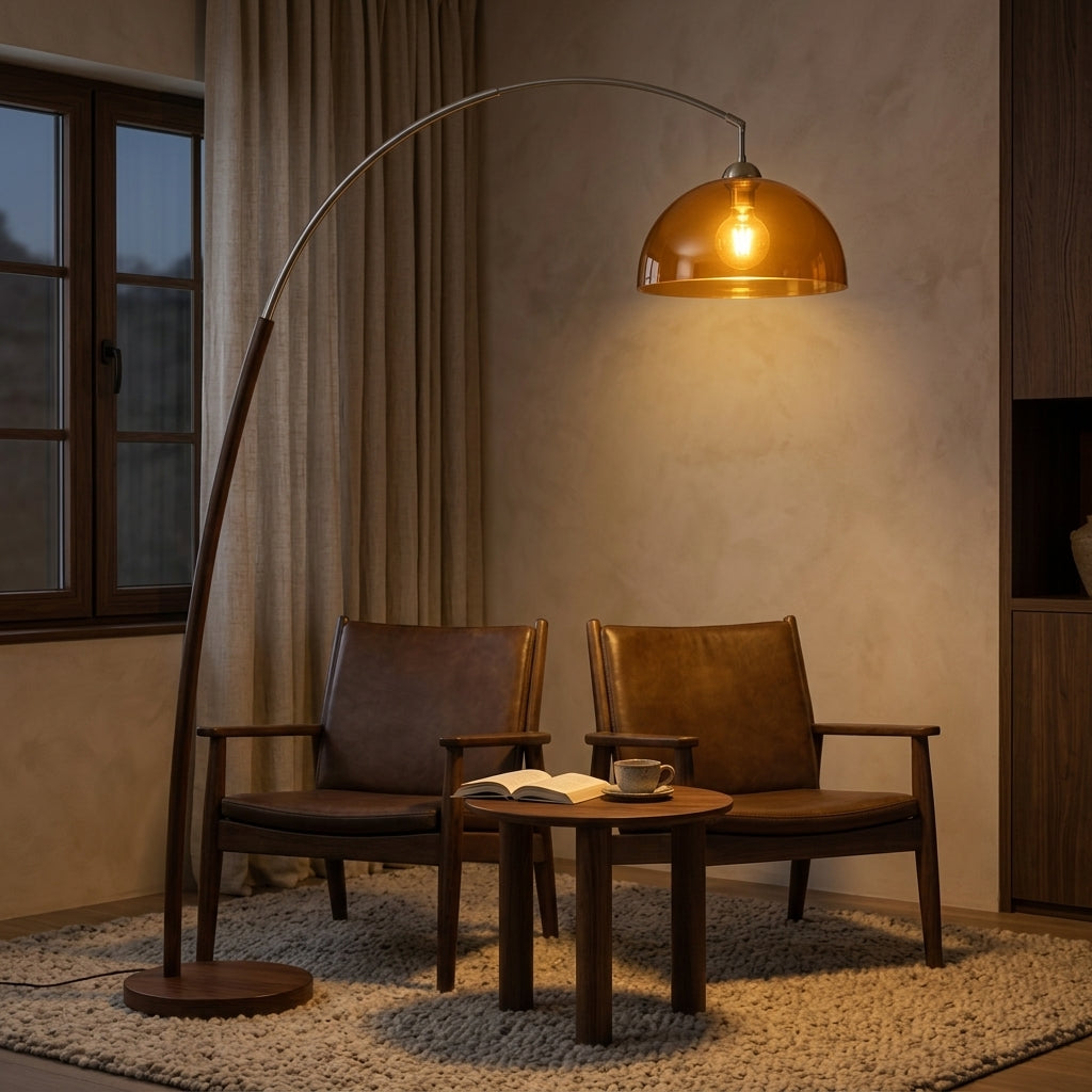 Sculptural Arc Floor Lamp - Main Product Image (Restored)