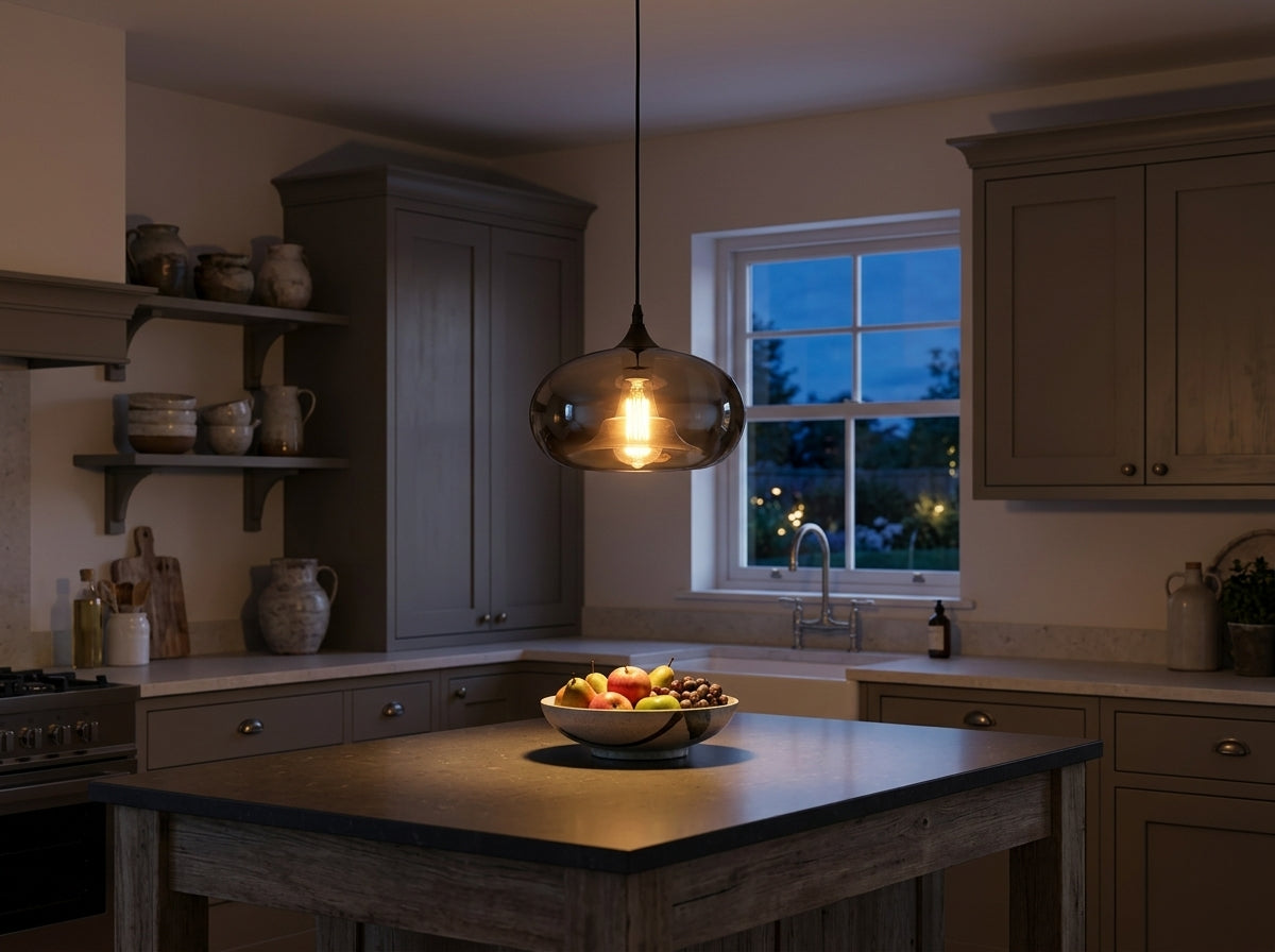 Smokey Glass Pendant - Warm Ambiance, Elevated Style