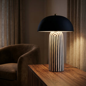 Striped Ceramic Table Lamp - Main Product Image
