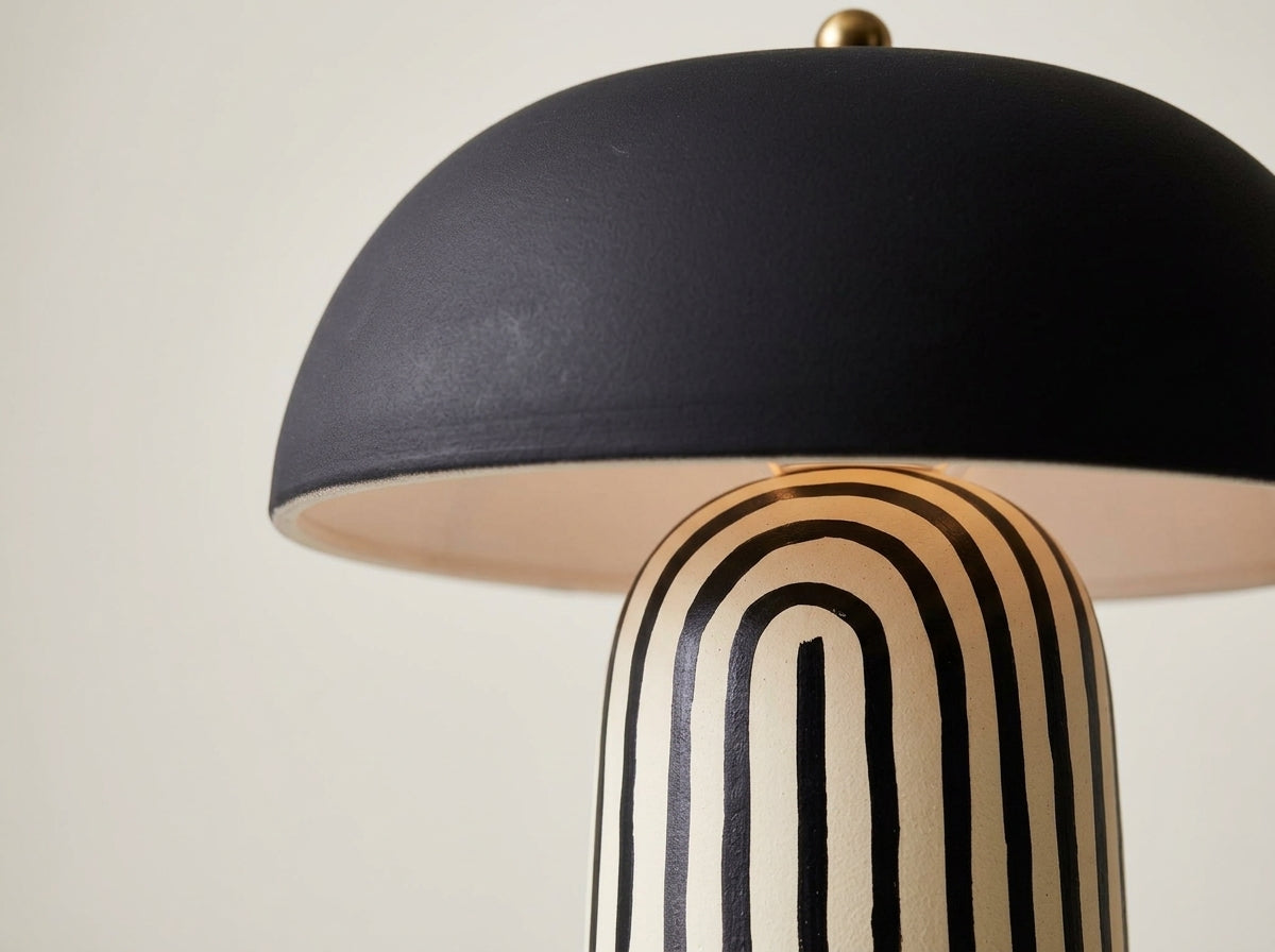Striped Ceramic Table Lamp - Crafted for a Genuinely Artistic Touch