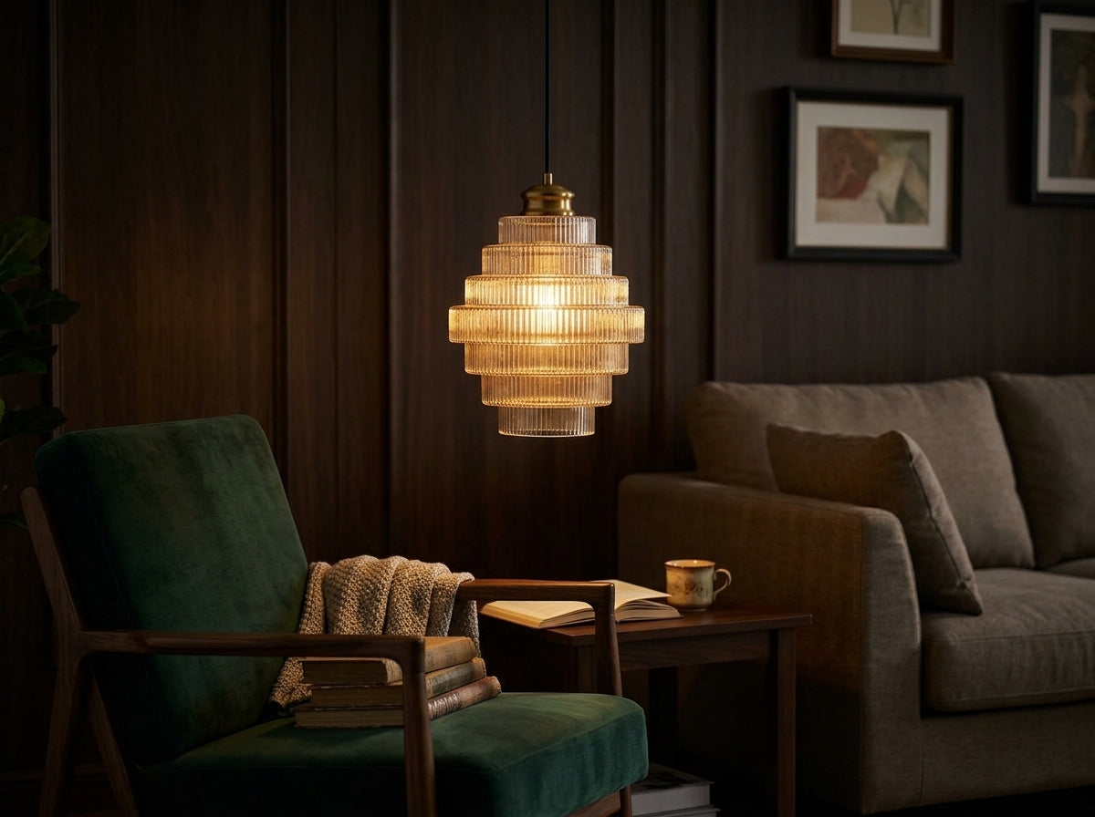 Tiered Ribbed Pendant - Sets the Mood Instantly