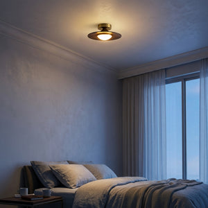 Walnut Disc Ceiling Light - Main Product Image