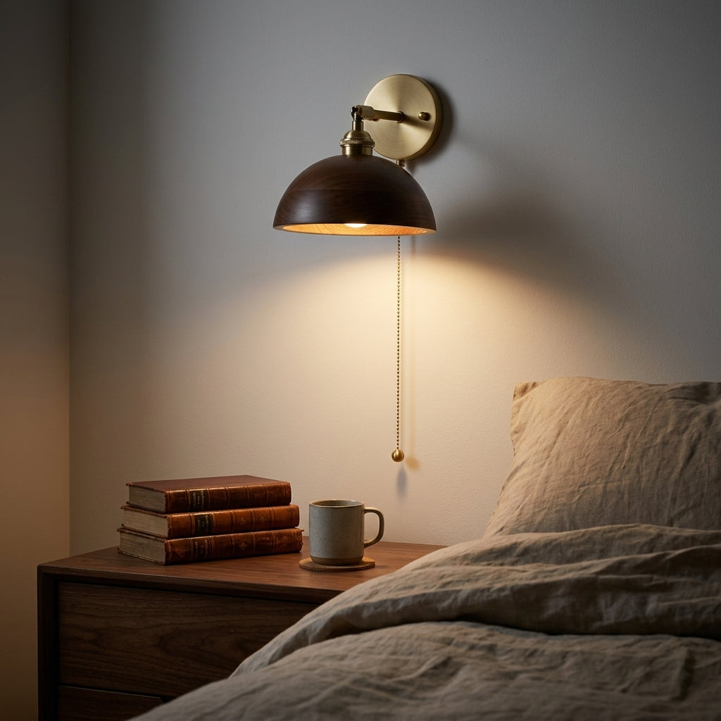 Walnut Dome Wall Sconce - Main Product Image