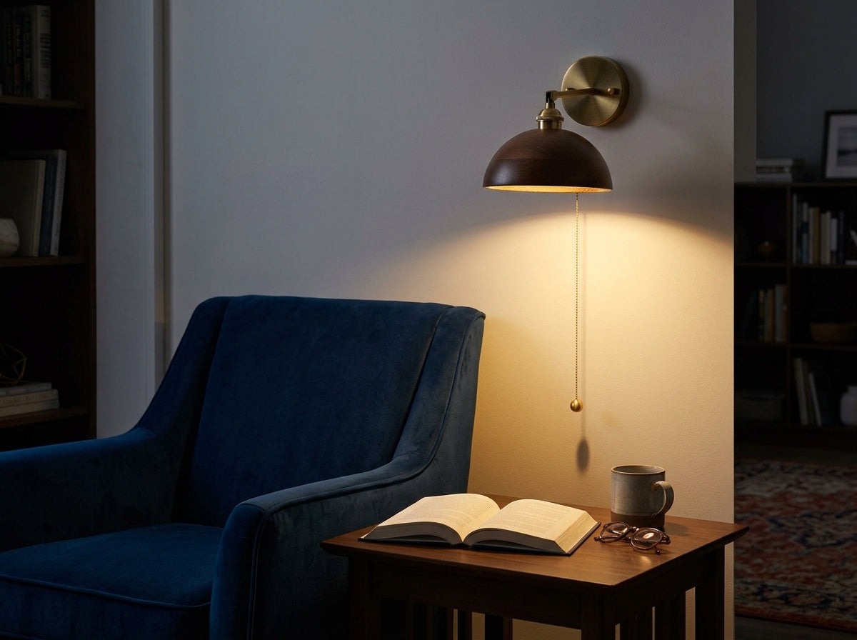 Walnut Dome Wall Sconce - Sets a Warm, Inviting Mood