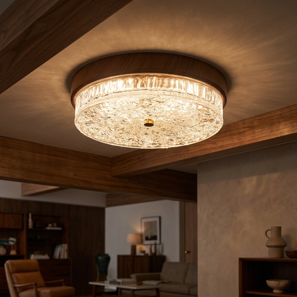 Walnut Glow Flush Mount - Main Product Image