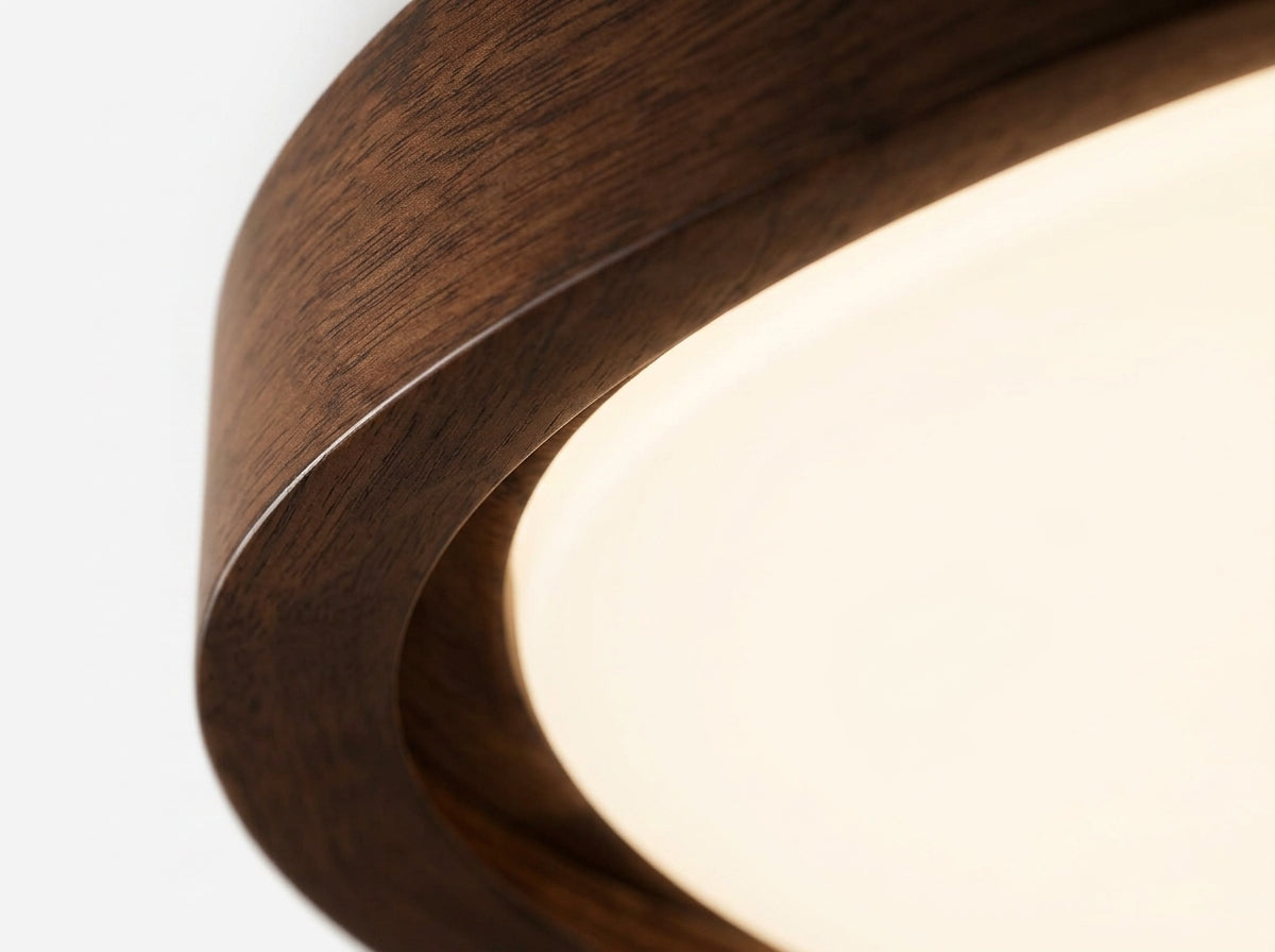 Walnut Halo Flush Light - Crafted to Feel Warm & Lasting