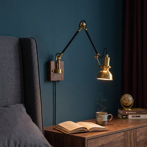 Walnut Swing Arm Lamp - Main Product Image